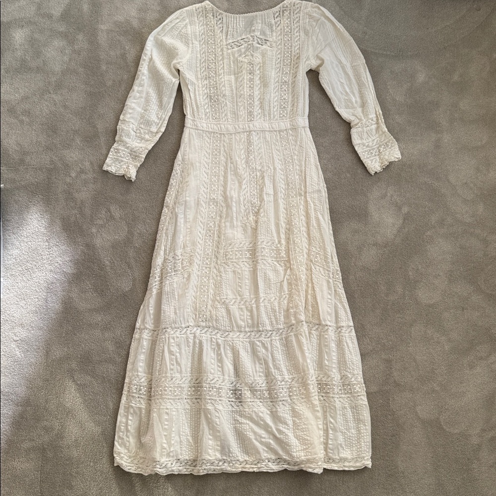 LoveShackFancy white Long Sleeve Dress, size 0 - Picture 4 of 6